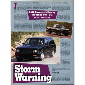 Read more about the article Storm Warning. GM Forecasts Heavy Weather for ’92