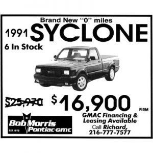Read more about the article Bob Morris Pontiac GMC Truck $16,900 Syclone